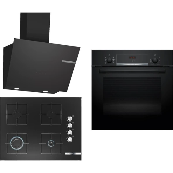 Siyah 3 Lü Ankastre Set 276 ( HBF534EB3T - POP7C6O12O - DWK66PJ60T )