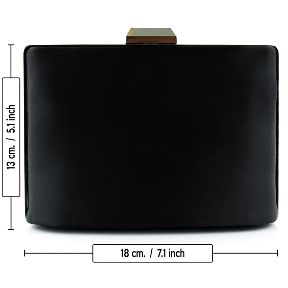 Erkan Saçmacı Siyah Saten Taşlı Gümüş Metal Saplı Zincir Askılı Abiye Çanta - 5