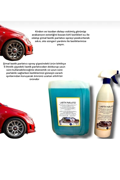 Şimal otokimya market LASTİK PARLATICI 5 LİTRE+ 1 LİTRE SPREY - 2