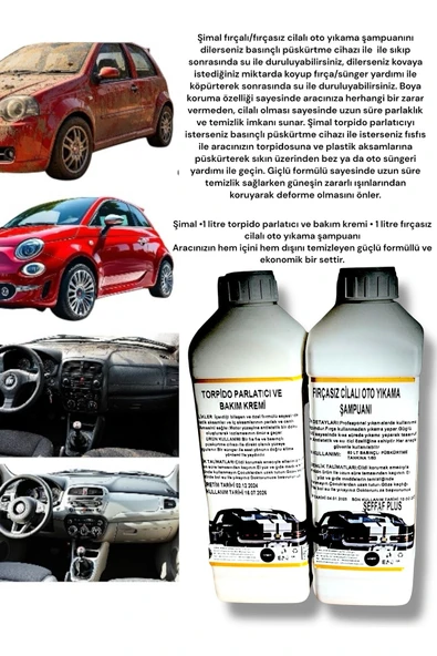 Şimal otokimya market ARABA TEMİZLEME SETİ / OTO BAKIM SETİ 2'Lİ EFSANE SET - 2