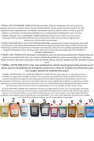 Şimal otokimya market ARABA TEMİZLEME SETİ/OTO BAKIM SETİ KENDİ SETİNİ OLUŞTUR 5 ADET 5 LİTRELİK - 3