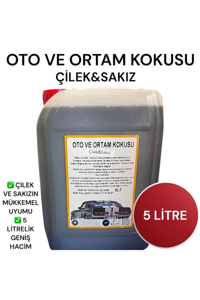Araba parfümü-Oto Ve Ortam kokusu Çilek&sakız 5 litre ürün görseli 1