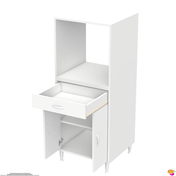 Modilayn BELEK Ankastre Dolap (60x152.3x56 cm): 1 çekmece, 2 kapak, 2 göz raflı kullanışlı tasarım - 7