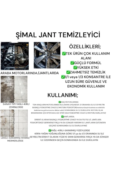 JANT TEMİZLEYİCİ-MOTOR-ZEMİN TEMİZLEYİCİ 10 litre +80 kullanım - Resim 2