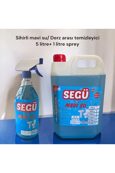 SEGÜ SİHİRLİ MAVİ SU/ DERZ ARASI TEMİZLEYİCİ 5 LİTRE+ 1 LİTRE SPREY