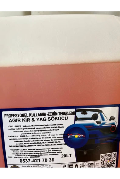 Şimal otokimya market PROFESYONEL KULLANIM İÇİN YAĞ KİR SÖKÜCÜ/ MOTOR TEMİZLEYİCİ 20 LT - 4