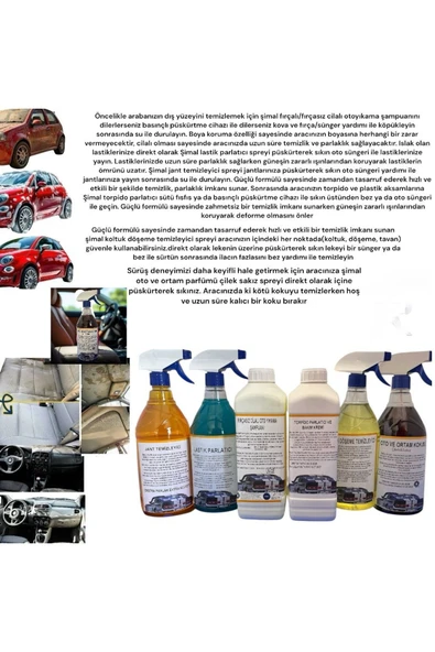 Şimal otokimya market 6'Lİ ARABA TEMİZLEME SETİ/OTO BAKIM SETİ 1 LİTRELİK - 2