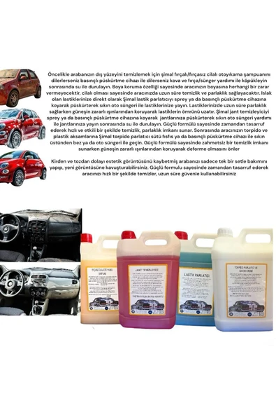 Şimal otokimya market 4'lü Araba Temi̇zleme Seti̇/oto Bakim Seti̇ 5lt - 2