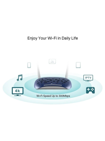 TP-Link TD-W9960  WiFi 4 VDSL/ADSL Modem Router  2 Harici Anten  300 Mbps  4 Ethernet Portu  Kolay Kurulum  Dual Band Desteği - 6