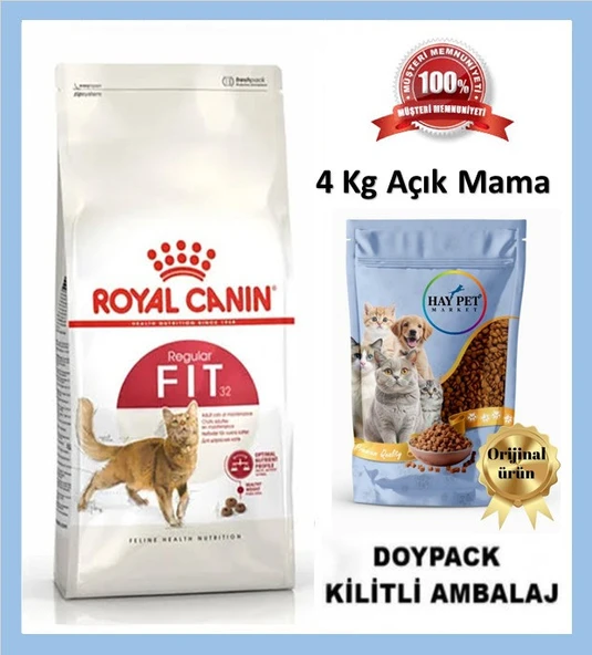 Royal Canin Fit 32 4 kg Yetişkin Kuru Kedi Maması - Açık Paketı ürün görseli
