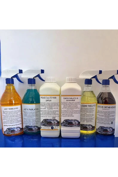 Şimal otokimya market 6'Lİ ARABA TEMİZLEME SETİ/OTO BAKIM SETİ 1 LİTRELİK