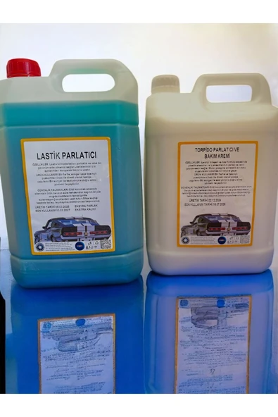 Şimal otokimya market OTO BAKIM SETİ 5 LT TORPİDO PARLATICI SÜT/TORPİDO BAKIM KREMİ, 5 LT LASTİK PARLATICI