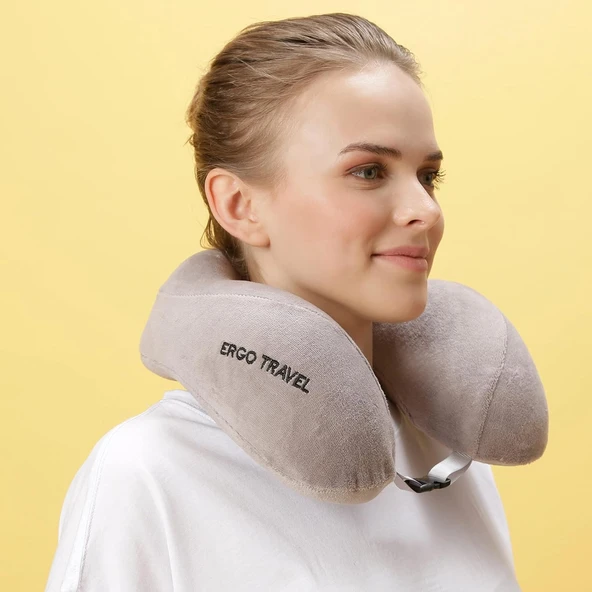 Viscofoam Comfy Ortopedik Seyahat Yastığı Visco Boyun Destekli Seyahat Yastığı - Gri  Ergo Travel ürün görseli 1