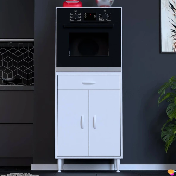 Modilayn BELEK Ankastre Dolap (60x152.3x56 cm): 1 çekmece, 2 kapak, 2 göz raflı kullanışlı tasarım