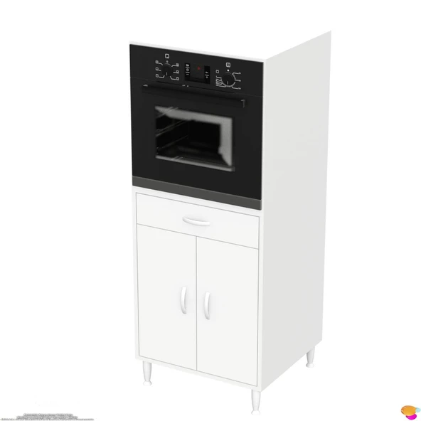 Modilayn BELEK Ankastre Dolap (60x152.3x56 cm): 1 çekmece, 2 kapak, 2 göz raflı kullanışlı tasarım - 6