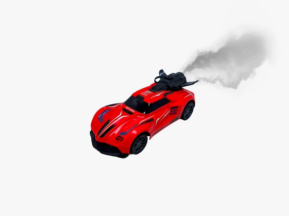 Rc Spray Uzaktan Kumandalı Şarjlı Duman Atan Oyuncak Araba 18 Cm Kırmızı Led Işıklı - 2