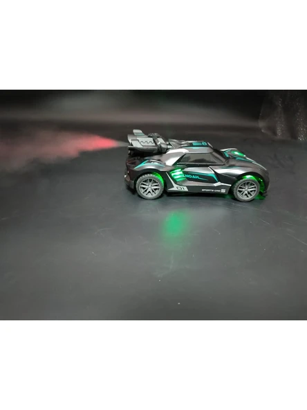 Rc Spray Uzaktan Kumandalı Şarjlı Duman Atan Oyuncak Araba 18 Cm Siyah Led Işıklı - 4