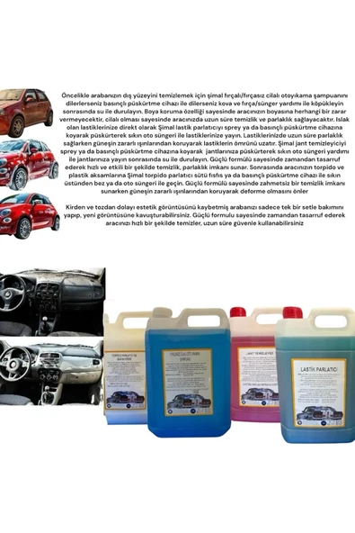 Şimal otokimya market 4'lü Araba Temizleme Seti/oto Bakim Seti 5lt - 2