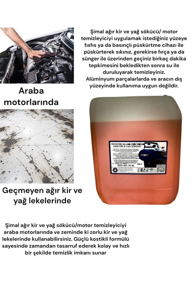 Şimal otokimya market PROFESYONEL KULLANIM İÇİN YAĞ KİR SÖKÜCÜ/ MOTOR TEMİZLEYİCİ 20 LT - 2