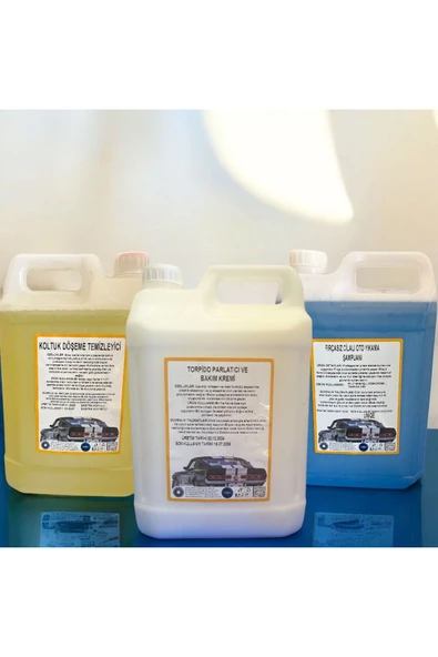 Şimal otokimya market 3'lü Araba Temizleme Seti/oto Bakım Seti 5 Litrelik