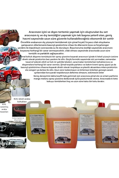 Şimal otokimya market 4'lü Araba Temi̇zleme Seti̇/oto Bakim Seti̇ 5 Li̇treli̇k - 2