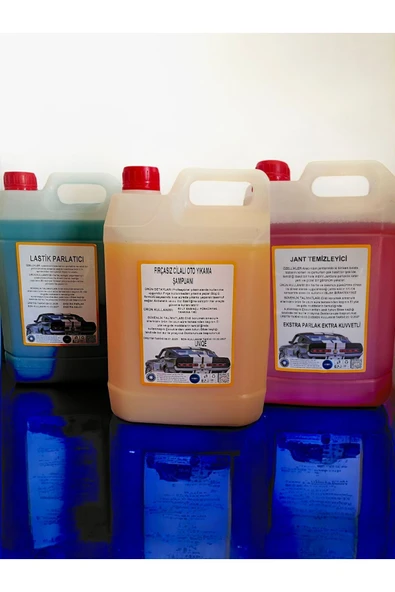 Şimal otokimya market Araba Temizleme Seti Oto Yıkama Şampuanı/lastik Parlatıcı/jant Parlatıcı 5lt