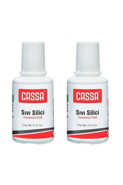 Sıvı Silici Daksil 2 Adet Cassa 18 ml Fırçalı Sıvı Düzeltici Daksil Yazı Düzeltici Okul Ofis Büro Fırça Uçlu Daksil