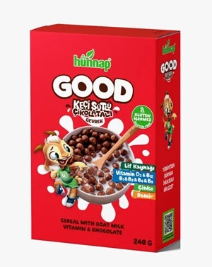 HÜNNAP GOOD KEÇİ SÜTLÜ ÇİKOLATALI GEVREK 240GR GLUTEN İÇERMEZ - 1