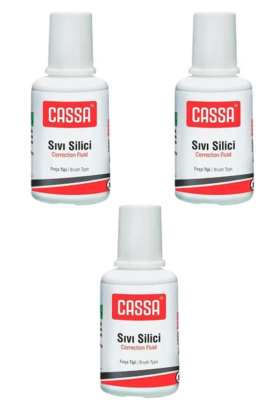 Sıvı Silici Daksil 3 Adet Cassa 18 ml Fırçalı Sıvı Düzeltici Daksil Yazı Düzeltici Okul Ofis Büro Fırça Uçlu Daksil