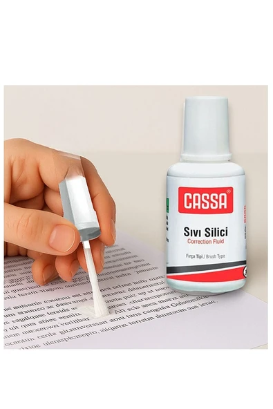 Sıvı Silici Daksil 4 Adet Cassa 18 ml Fırçalı Sıvı Düzeltici Daksil Yazı Düzeltici Okul Ofis Büro Fırça Uçlu Daksil - 2