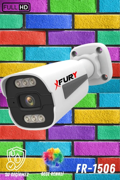FURY 8 Kameralı 6 Warm Led Gece Renkli Görüş-Cepten İzle-Su Geçirmez Güvenlik Kamerası Seti 320GB - 5