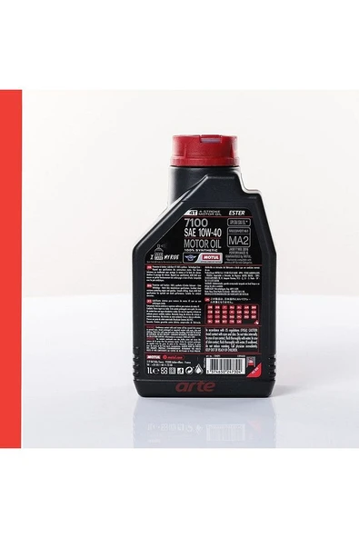 Motul 7100 10W-40 4T Motosiklet Motor Yağı – 1 Litre | %100 Sentetik | - 2