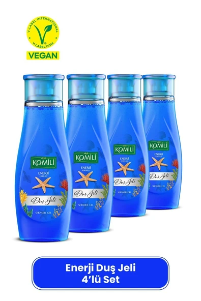 Komili Enerji Vegan Duş Jeli 4'lü Set - Ferah Koku - 4 X 500 ML ürün görseli