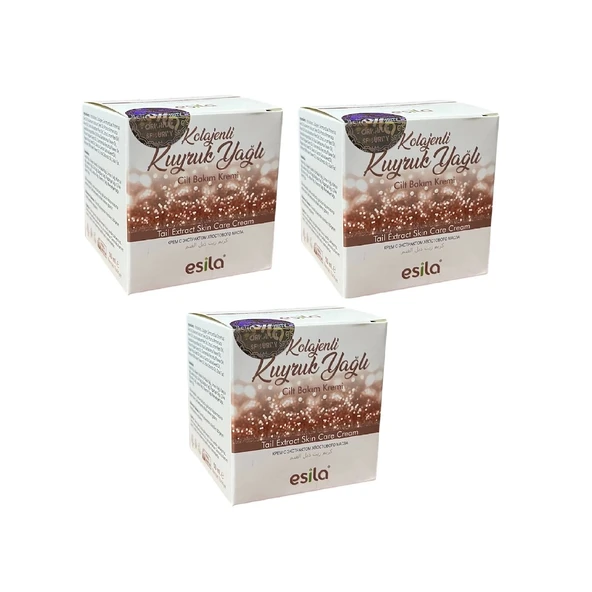 Kolejenli Kuyruk Yağlı cilt bakım Kremi 50 ml, 3 Adet Esila