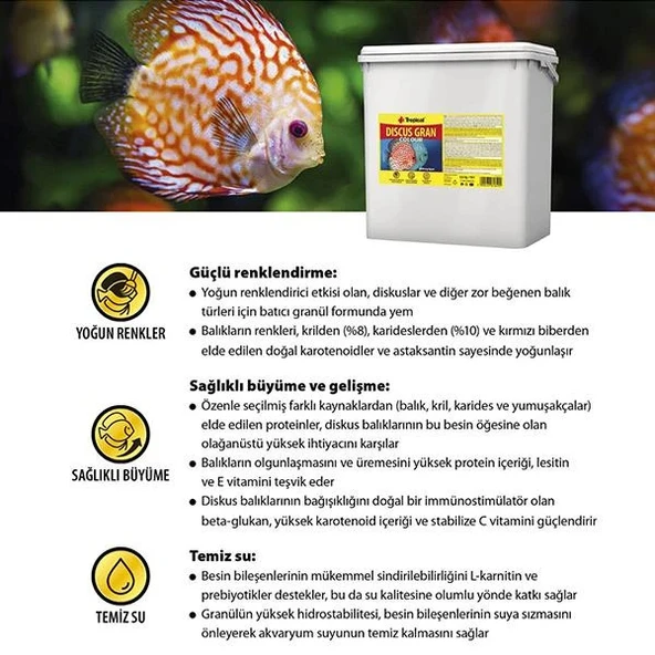 Tropical Discus Gran Colour 100 gr Açık Balık Yemi - Resim 2