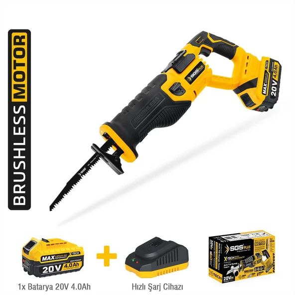 SGS PROFESYONEL AKÜLÜ TİLKİ KUYRUĞU SETİ 185 MM 1X4.0 Ah (KÖMÜRSÜZ MOTOR)