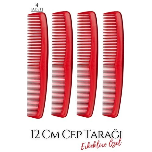 12 Cm Erkek Cep Tarağı 4 ADET ürün görseli 1