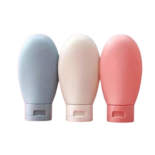 Mucit Home  Iskandinav Tarz 3'lü Doldurulabilir Çantalı Seyahat Tipi Şişe Seti | Boş Krem Şişesi 60ml