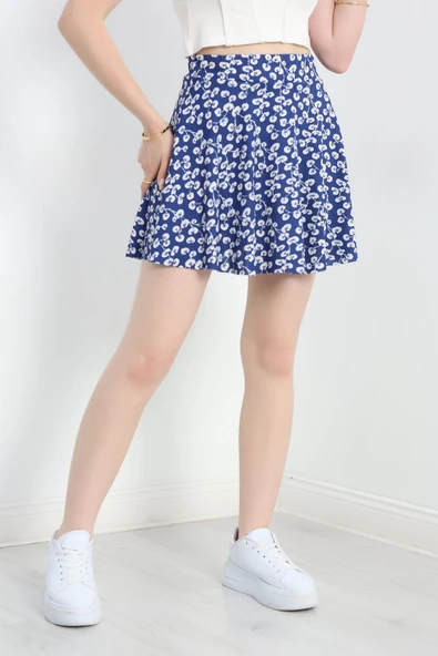 Kloş Şort Etek Saksbeyaz ürün görseli