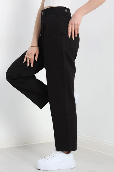 Havuç Paça Pantolon Siyah - 5