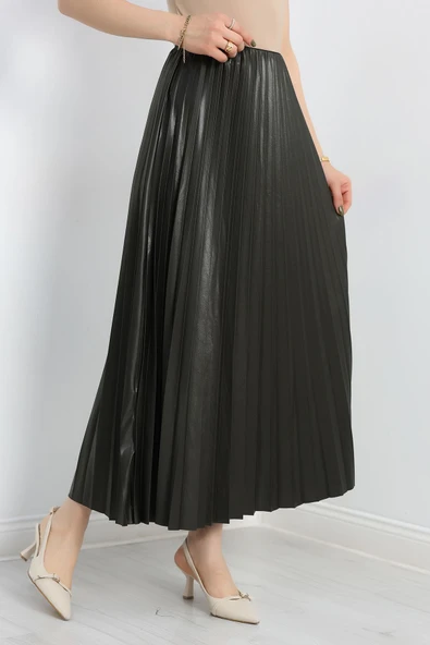 Pileli Etek Haki - 5