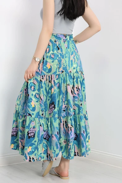 Desenli Viskon Etek Yeşil - 6