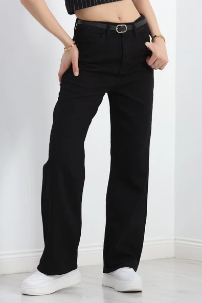 Palazzo Kot Pantolon Siyah ürün görseli 1