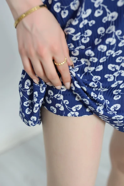 Kloş Şort Etek Saksbeyaz - Resim 6