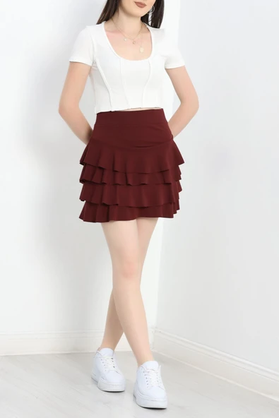Katlı Etek Bordo - 2