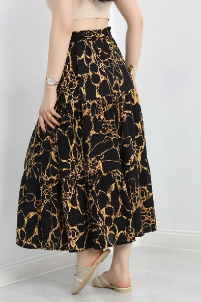 Desenli Viskon Etek Siyahsarı - 6