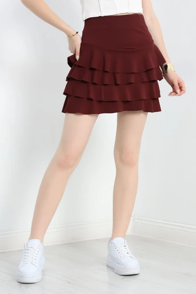 Katlı Etek Bordo - 3