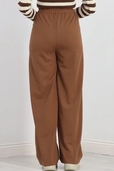 Tokalı Palazzo Pantolon Açıkkahve - Resim 3