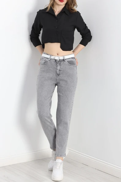 Mom Kot Pantolon Gri - 6