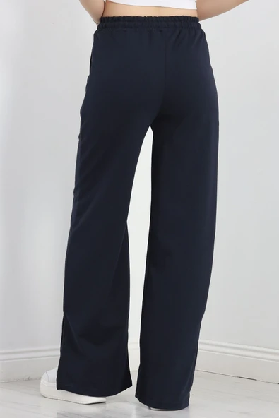 Yırtmaçlı 2 İplik Eşofman Altı Lacivert - 8